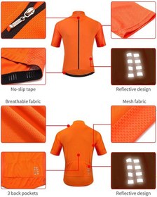 Resim Turuncu Wosawe Erkek Bisiklet Forması Kısa Kollu Nefes Mtb Dağ Bisikleti Binme Spor Üstleri Turuncu 