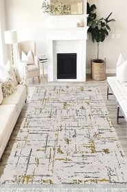 Resim Doku Westa Kaymaz Tabanlı Yıkanabilir Antibakteriyel Dijital Baskı Doku Halı Kilim, DK-5053A-WST-120X350 