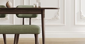 Resim Lyno 77x140 Cm Açılır Yemek Masası Takımı (Roa Bench & 2 Roa Sandalye) - Kadife - Gece Mavisi / Açık Meşe 