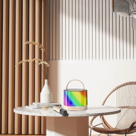 Resim Lenyes S229 Rgb Işıklı Askılı Mikrofonlu Bluetooth Speaker Hoparlör V5.3 Bej 