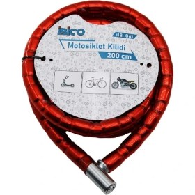 Resim Konyax Kırmızı Motor Bisiklet Kilidi 22 mm x 200 cm 