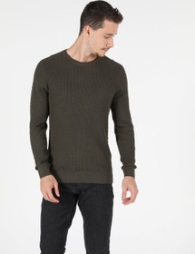 Resim Colin's Slim Fit Bisiklet Yaka Erkek Haki Kazak CL1051605_Q1.V2_KHA 