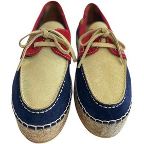 Resim Tufan Shoes Lacivert Hakiki Süet Hasır Taban Bağlı Loafer Lacivert 