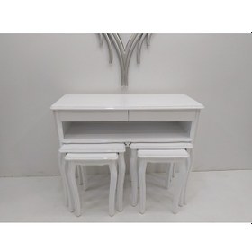 Resim Dresuar-Zigon Model Takım Kayın Torna Retro Ayak Parlak Beyaz La (433169824) Beyaz 