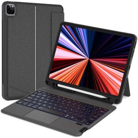 Resim WIWU iPad Pro 13 2024 Uyumlu Klavyeli Kılıf Touchpad Özellikli Wiwu Mag Touch Standlı Keyboard Siyah 