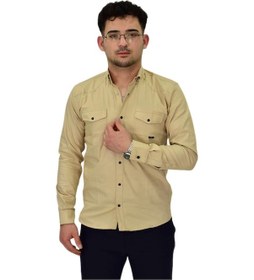Resim Erkek Spor Likralı Gömlek Bgl-st04343 Bej 