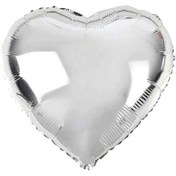 Resim Nessiworld Kalp Şekilli Gümüş Renk Folyo Balon 45 cm 5 Adet 
