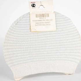 Resim Unisex Bebek Beyaz Deniz Çapası Detaylı Çizgili Yazlık Şapka Soket Eldiven Takımı Beyaz 