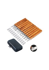 Resim Moveevo 12 Parçalık Ahşap Oyma Seti: Pratik Saklama Çantası İle Profesyonel Ve Amatör Kullanım İçin İdeal 