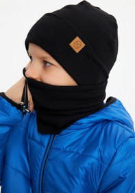 Resim Babygiz Erkek Bebek Çocuk Trend Style Şapka Bere Boyunluk Takım Rahat %100 Pamuklu Kaşkorse 