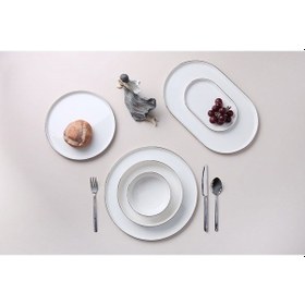 Resim Porland 04ALM006747 Chopin Platin 27 Parça 6 Kişilik Yemek Takımı 