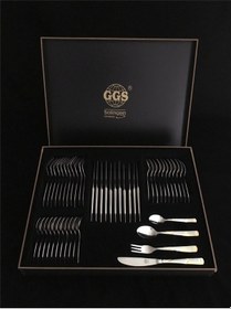 Resim Julıa Parlak Altın Solingen 96 Parça Kutulu Çatal Kaşık Bıçak Altın 