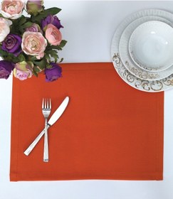 Resim Pamuklu Turuncu Renk Amerikan Servis Masa Sunum Tekli Supla 35x48 Çok Renkli 