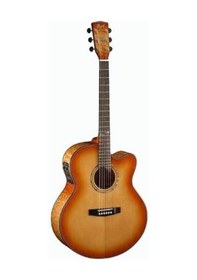 Resim Cort Cj7x Lvb Elektro Akustik Gitar Jumbo Cutaway - Light Vintage Burst 
