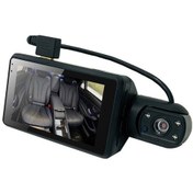 Resim Springsun Siyah 3" Ekran Araç Geri Görüş Kamerası - 1080p Ön + 720p İç Kamerası, Gece Görüşü, Park Monitörü, Açısını Ayarlayabilir Lens, Yerleşik Pil 