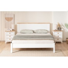 Resim Flora Modern Inci Beyaz Çift Kişilik Karyola 