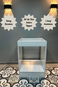 Resim Dekomonte Ankastre Mutfak Dolabı Çekmecesiz Bazalı Ankastre Modül Dolap Fırın Ocak Dolabı Beyaz 