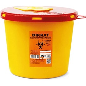 Resim Afacan Plastik Tıbbi Atık Kovası Plastik Kapaklı 5 L - Sarı 