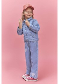 Resim Defacto Kalp Patchli Pamuklu Pantolon Kız Bebek H0368A526SM 