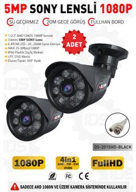 Resim DS-2015HD-BLACK-2 IDS - 5MP SONY LENSLİ 1080P FULLHD AHD GÜVENLİK KAMERASI - 2 ADET 