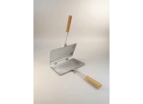 Resim Özaslanlılar Ocak Üstü Sade Tost Makinesi Alüminyum Döküm Tost Makinası (23 X 17 cm) 