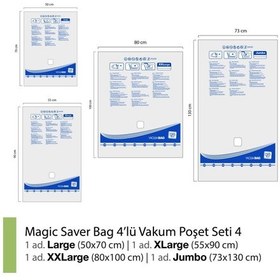Resim Magic Saver Bag 4'Lü Vakumlu Poşet Seti 4 
