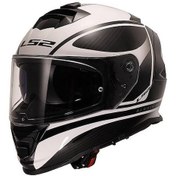 Resim Ls2 Storm 2 Dodger Beyaz Kapalı Motosiklet Kaskı Siyah Beyaz 