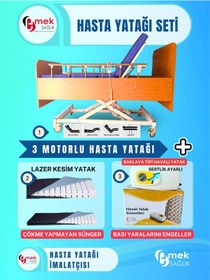 Resim Emek Sağlıktan 3 Motorlu Ahşap Karyola Havalı Yatak Takım 
