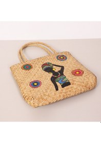 Resim Mylamp Fancy Rattan El Boyaması Çanta 36x35x56 Cm MIX 