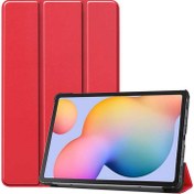 Resim Galaxy Tab A7 Lite T225 Smart Cover Kapaklı Tablet Standı Kırmızı 