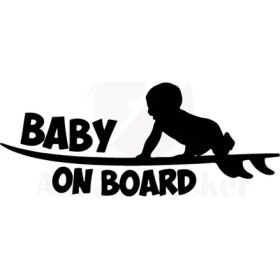 Resim Arabada Bebek Var Oto Özel Yeni Sticker 30 x 12 cm 