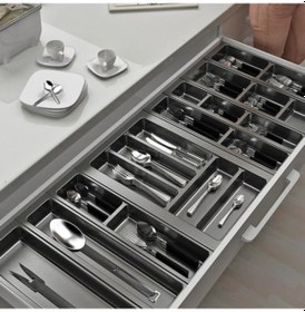 Resim Mutfak, Modüler Kaşıklık Seti, Antrasit, 114 x 48 cm (Enden-Boydan 3,5 cm Kesilebilir) 