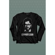 Resim Kendim Seçtim El Proffessor La Casa De Papel Profesör Uzun Kollu Tişört Baskılı Çocuk T-Shirt 