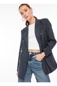 Resim Fabrika Kruvaze Lacivert Kadın Blazer F3WL-CKT1 