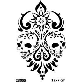 Resim Airbrush Tattoo Desenli Kuru Kafa Yapışkanlı Stencil Süsleme Ve Boyama Kalıbı Stencil Kalıp 