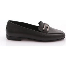Resim Dgn 701 Kadin Aksesuarli Loafer Ayakkabi Siyah 
