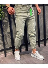 Resim Oliggopol Erkek Paçası Lastikli Boyfriend Jogger Kot Pantolon 
