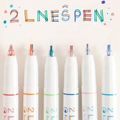Resim 6'lı Çift Uçlu Renkli Marker Kalemler - Canlı Çift Çizgi Stereo Etkisi, Tek Başlı, 2.1 Çizgi Spen Serisi ONESEPEN'den, Sanat, Ofis ve Okul Projeleri İçin Mükemmel 