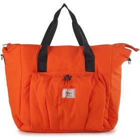 Resim Büzgü Cepli Fermuar Kapamalı Yoga, Pilates, Fitness, Spor Çantası Turuncu 