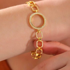 Resim Gümüş Çeyrek Takılabilen Altın Kaplama Kadın Bileklik 