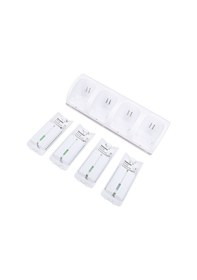 Resim Tenfowee Wii/wiiu Kumanda Şarj Seti: 4 Adet 2800mah Şarj Edilebilir Pil + 4 Portlu Usb Gelişmiş Şarj Üstü, Led Durum Gösterici, Beyaz 