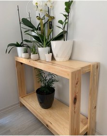 Resim O&Awood Masif Saksı Standı, 2 Katlı Ahşap Çiçeklik Diğer 