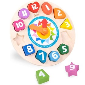 Resim Classic World Ahşap Saat ve Şekiller Tik Tak 