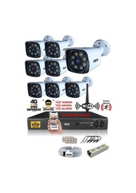 Resim Ids 8 Kameralı 5mp Sony Lensli 1080p Fullhd Gece Renkli Full Kamera Seti Su Geçirmez Cepten İzle 