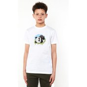 Resim Panda Baskılı Unisex Çocuk Beyaz T-Shirt 