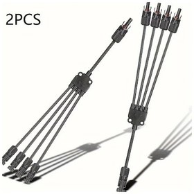 Resim Globalbloom Siyah 2li Njkflur Y Tipi Solar Panel Konnektör Seti Ip67 30 Pv Kablolu 