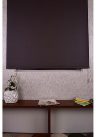 Resim Kahve Düz Etek Dilimsiz Mat Sun P-1745 Zebra Stor Güneşlik Perde 