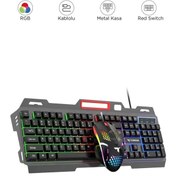 Resim Everest Grup Gaming Rgb Işıklı Kablolu Q Klavye ve Mouse Seti Siyah 