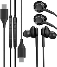 Resim zoyuzan 099-N10-ejUSB C Jaklı Kulaklık Mikrofonlu (2 Paket) Tip C Kablolu Kulaklık Gürültü Önleyici Kulaklık Apple IPhone15 Pro Max Plus IPad Pro Google Pixel Galaxy S22 S23 S9 Ultra ile Uyumlu 