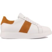 Resim Saillaker’s Sail Lakers - Beyaz Deri, Turuncu Süet Erkek Sneaker 